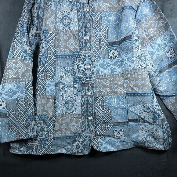 Vintage Tutor Court Womens Jacket Blue Tapestry Boho 100% Polyester XX - Picture 4 of 11